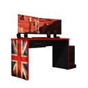Ver imagem 2 de Mesa Gamer Drx 9000 Uk Multiuso com Gaveta para Escritório - Preto / Vermelho