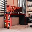 Ver imagem 1 de Mesa Gamer Drx 9000 Uk Multiuso com Gaveta para Escritório - Preto / Vermelho