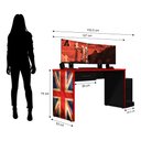 Ver imagem 4 de Mesa Gamer Drx 9000 Uk Multiuso com Gaveta para Escritório - Preto / Vermelho
