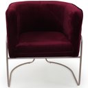Ver imagem 2 de Poltrona de Sala Betina Base Aço Champagne Veludo Cabernet - CasaePoltrona