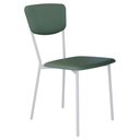 Ver imagem 1 de Cadeira Estofada para Sala de Jantar Village Branco C01 Courino Verde Sálvia - Lyam Decor