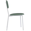 Ver imagem 6 de Cadeira Estofada para Sala de Jantar Village Branco C01 Courino Verde Sálvia - Lyam Decor