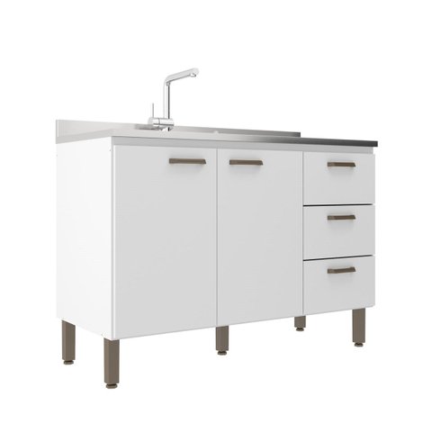Balcao para Pia 120cm Firenze Moveis Sul Branco