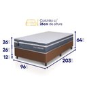 Ver imagem 3 de Conjunto Box Marrom Cairo Cinza Molas Ensacadas Solteiro 96x203x64 - King House