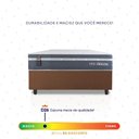 Ver imagem 5 de Conjunto Box Marrom Cairo Cinza Molas Ensacadas Solteiro 96x203x64 - King House