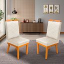Ver imagem 3 de Kit 2cadeira Ana Matelassê Tecido Suede com Base Fixa de Madeira Maciça e Puxador Castanho:bege