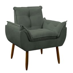 Poltrona Decorativa Sala de Estar Escritório Quarto Prime Cor: Cinza - 7