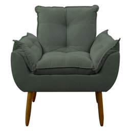 Poltrona Decorativa Sala de Estar Escritório Quarto Prime Cor: Cinza - 1