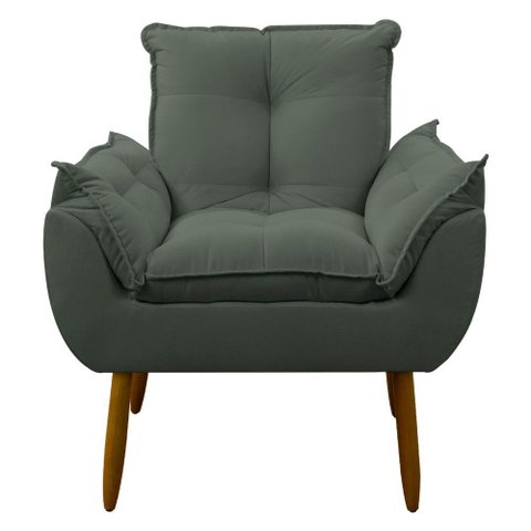 Poltrona Decorativa Sala de Estar Escritório Quarto Prime Cor: Cinza