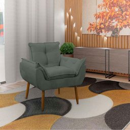 Poltrona Decorativa Sala de Estar Escritório Quarto Prime Cor: Cinza - 2