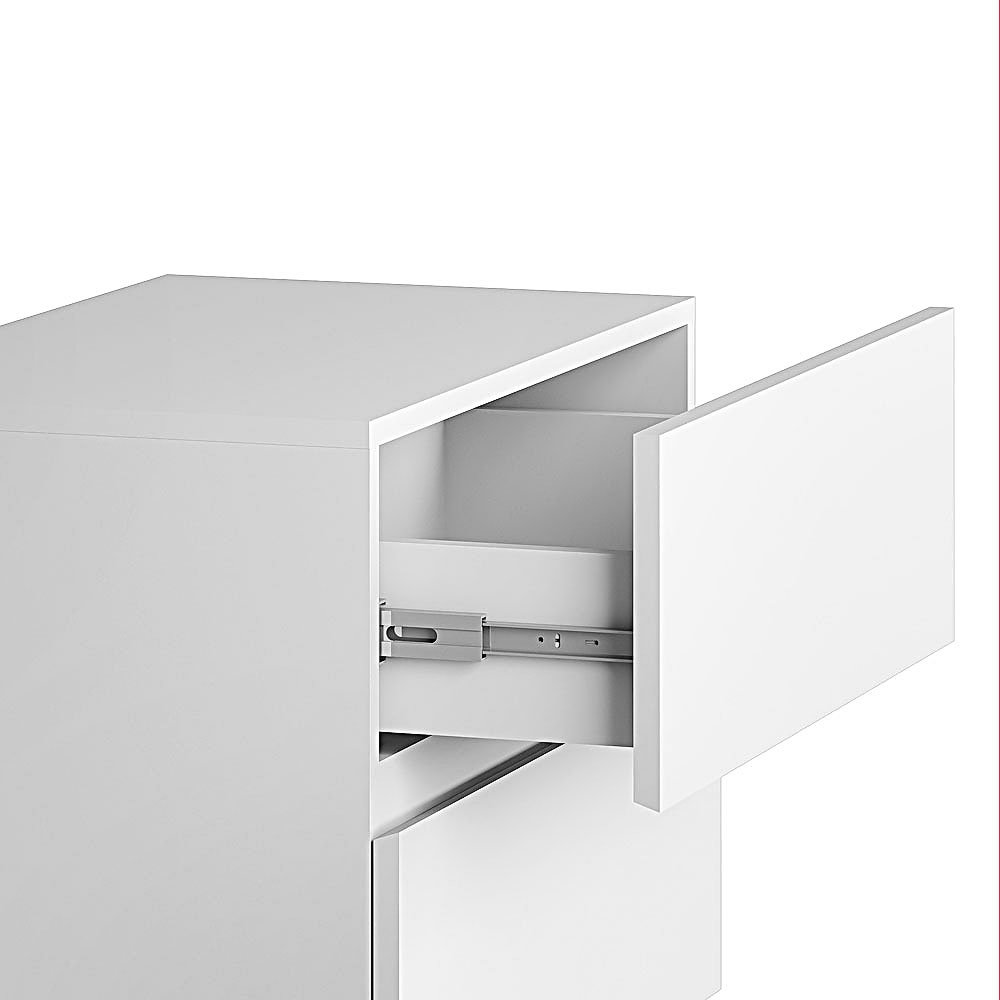 Aparador Bancada Buffet Eros 110cm C/gavetas para Recepção Sala Escritorio Pes de Ferro Cobre:branco - 5