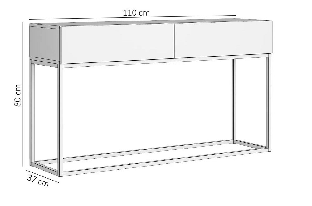 Aparador Bancada Buffet Eros 110cm C/gavetas para Recepção Sala Escritorio Pes de Ferro Cobre:branco - 4