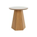 Ver imagem 2 de Mesa de Apoio Lateral Redonda 50x55cm 100% Mdf Freijó Off White Dalla Costa