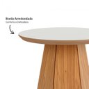 Ver imagem 3 de Mesa de Apoio Lateral Redonda 50x55cm 100% Mdf Freijó Off White Dalla Costa