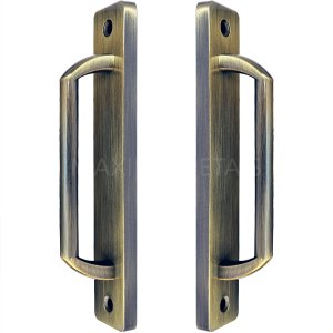 Puxador Duplo Colonial Porta Correr Madeira Rústico 148mm London Bronze Antigo