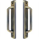 Ver imagem 1 de Puxador Duplo Colonial Porta Correr Madeira Rústico 148mm London Bronze Antigo