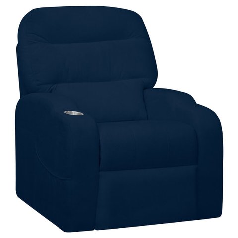 Poltrona do Papai Reclinável King Confortável com Molas Bouclê - Sofa Store:bouclê Azul Marinho