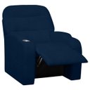 Ver imagem 2 de Poltrona do Papai Reclinável King Confortável com Molas Bouclê - Sofa Store:bouclê Azul Marinho