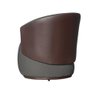 Poltrona Orgânica Beatriz Com Composê Corino Marrom Suede Cinza - Vallisa Decor - 3