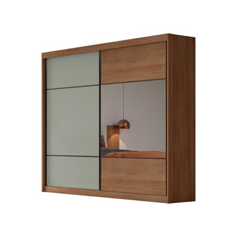 Guarda Roupa Brusque 2 Portas 6 Gavetas com Espelho Novo Horizonte