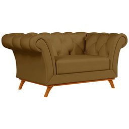 Sofá para Sala de Estar 1,50M 1 Lugar Base Madeira Império B-260 Veludo Mostarda - 1