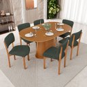 Ver imagem 2 de Kit 06 Cadeiras para Sala de Jantar Cozinha Living Estofada Dara L02 Linho Verde Musgo - Lyam Decor