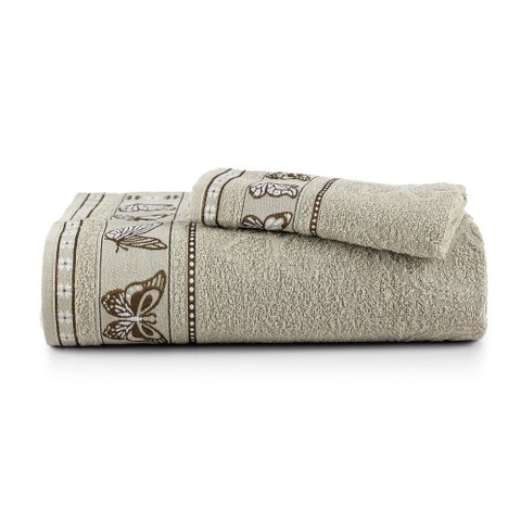 Jogo de Toalhas 01 Banho e 01 Rosto Cindy Bege Sisal