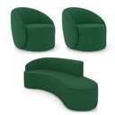Ver imagem 1 de Sofá 4 Lugares Orgânico 220cm Morgan e 2 Poltronas Lua Veludo Verde D03 - D’Rossi