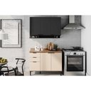 Ver imagem 1 de Kit Cozinha Modulada 2 Peças Alpha (1aéreo+1balcão) C2p53 Freijo/off White/preto-carraro