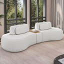 Ver imagem 3 de Sofá 4 Lugares Orgânico para Sala Living com Puff 302cm Vasti M03 Bouclê Cru - Lyam Decor