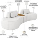 Ver imagem 4 de Sofá 4 Lugares Orgânico para Sala Living com Puff 302cm Vasti M03 Bouclê Cru - Lyam Decor
