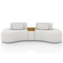 Ver imagem 5 de Sofá 4 Lugares Orgânico para Sala Living com Puff 302cm Vasti M03 Bouclê Cru - Lyam Decor