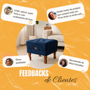 Ver imagem 6 de Puff Retro Decorativo Suede Azul Marinho Sala Quarto