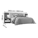Ver imagem 2 de Painel Cama Box Casal Everest com 2 Mesa de Cabeceira Nh Rei de Casa Cumaru