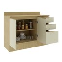 Ver imagem 3 de Balcão de Cozinha com Tampo e Rodapé com 2 Portas, 3 Gavetas 120cm Tecnomobili
