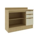 Ver imagem 5 de Balcão de Cozinha com Tampo e Rodapé com 2 Portas, 3 Gavetas 120cm Tecnomobili