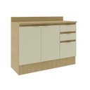 Ver imagem 4 de Balcão de Cozinha com Tampo e Rodapé com 2 Portas, 3 Gavetas 120cm Tecnomobili