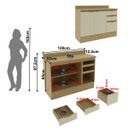 Ver imagem 2 de Balcão de Cozinha com Tampo e Rodapé com 2 Portas, 3 Gavetas 120cm Tecnomobili