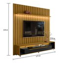 Ver imagem 3 de Rack com Painel para Tv até 70 Polegadas Perla 2 Gavetas 1 Prateleira Cedro/preto - Pnr Móveis