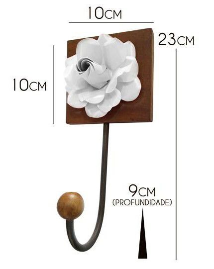 Cabide de Parede para Pano de Prato Artesanal de Ferro Rustico para Cozinha Libertas Rosas Artesanat - 2