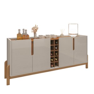 Buffet com Adega Lizz 1,90 Off White com Cedro - Moveis Casa D