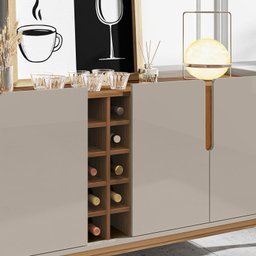 Buffet com Adega Lizz 1,90 Off White com Cedro - Moveis Casa D - 4