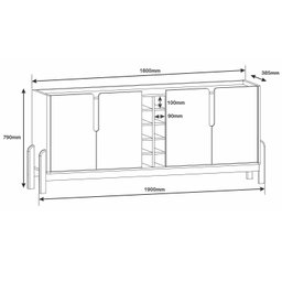 Buffet com Adega Lizz 1,90 Off White com Cedro - Moveis Casa D - 7