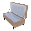 Ver imagem 3 de Recamier Bau Bia 80cm Suede Bege Rosado - Dominic Decor