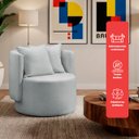 Ver imagem 4 de Kit 2 Poltrona Orgânica Base Giratória Maya Boucle Cinza Redonda Decorativa - Arkell