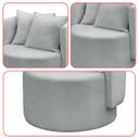 Ver mais imagens de Kit 2 Poltrona Orgânica Base Giratória Maya Boucle Cinza Redonda Decorativa - Arkell