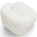Ver imagem 7 de Poltrona Decorativa Orgânica Giratória para Sala Living Barolo L06 Bouclê Branco - Lyam Decor