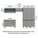 Ver imagem 4 de Armário de Cozinha Completa 320cm Cinza Nice Madesa 02