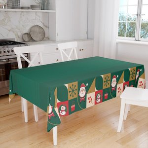 Toalha de Mesa Retangular Natalina Enfeites de Natal