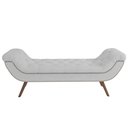 Ver mais imagens de Puff Recamier Calçadeira 160cm Pés Palito Madeira Venêto P02 Bouclé Branco - Mpozenato